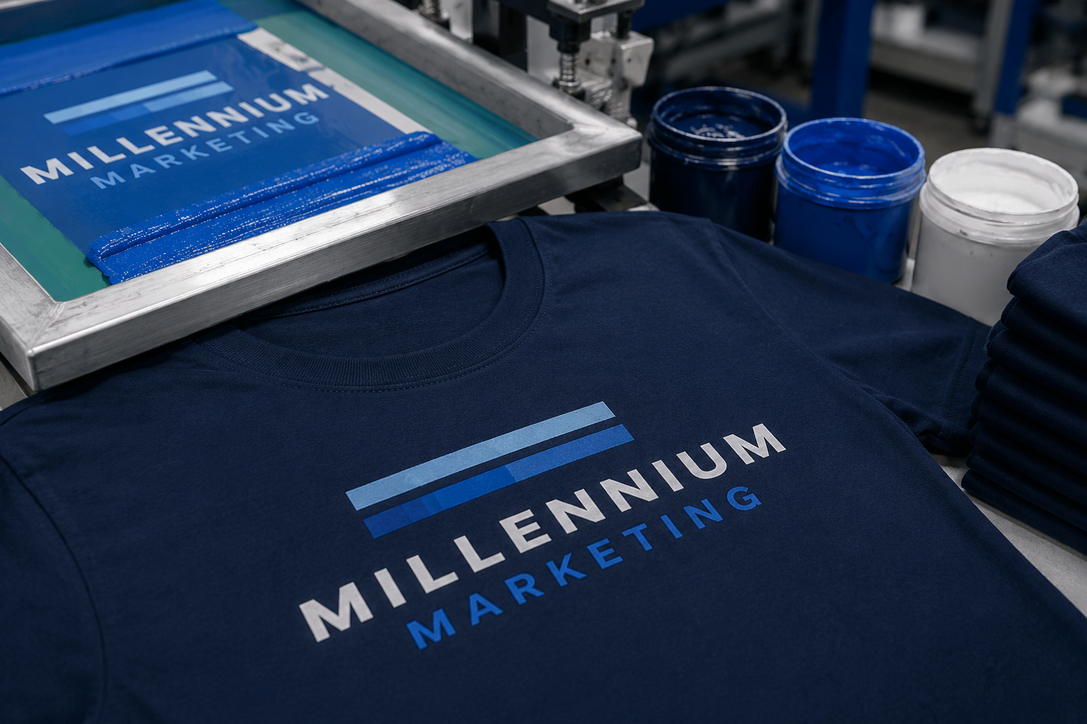 Screen printing frame, inks, and decorated apparel